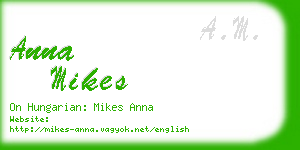 anna mikes business card